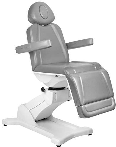 Activeshop 869A drehbar Kosmetikliege Massageliege Massagetisch Massagestuhl Grau bis 200 kg belastbar Premium-PU-Leder mit 4 motoren 180 x 61 x (60-100) cm (L x W x H)