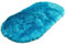 HotYou Faux Lammfell Schaffell Teppich Ellipse Kunstfell Dekofell Lammfellimitat Teppich Longhair Fell Nachahmung Wolle Bettvorleger Sofa Matte,Dunkelblau,60 * 90CM