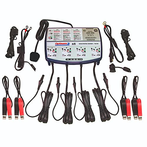 OptiMate 3x4 Quad Bank 12V Motorcycle Automatic Battery Charger Optimiser