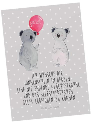 Mr. & Mrs. Panda Postkarte Koala Luftballon - Geschenk, Party, Dankeskarte, Geschenkkarte, Geburtstag, Einladung, Koalabär, Geburtstagskarte,
