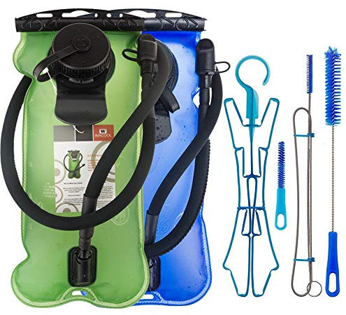 WACOOL Trinkblase, 3 l, 3 l, BPA-frei, aus Eva, auslaufsicherer Wasserspeicher, 2pc Bladders with Clean Kit