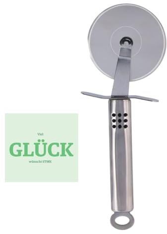 Pizzaschneider Edelstahl,spülmaschinenfest, scharf+ gratis glück Aufkleber