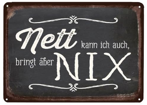 Hioni Nett kann ich auch bringt Aber Nix Vintage Blechschild Poster Wandschild Wand Dekoration Metallschild Türschild