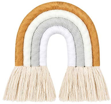 follwer0 Regenbogen Makramee Traumfänger Wandbehang Kinderzimmer Junge Wandteppich Dekorationen Schlafzimmer Babyzimmer Makramee Wandbehang klein Wandkunst wandregal Quaste