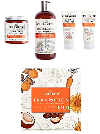 Curlsmith - Transition Kit - Veganer Haarpflegeset für trockenes, gewelltes, lockiges oder krauses Haar (1 x 340ml, 1 x 227ml, 2 x 59ml)