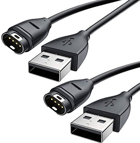 Ancable Cable 2 Unidades, USB 1m Compatible con Instinct Vivoactive3 3Music 4 4S Fenix6 6s 6x Pro 5 5S 5X 5XPlus Forerunner935 Approach S10 S40 S60 S62 X10 Quatix 5 6