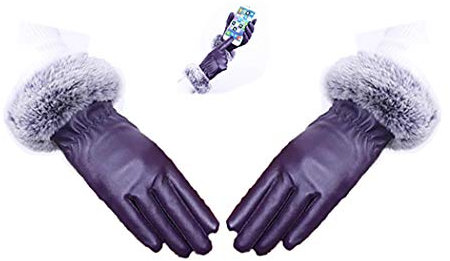 Inverno caldo velluto touch screen bella antivento guanti polpastrello, utilizzati per la neve all'aperto, ciclismo, guida Princess Purple Taglia unica