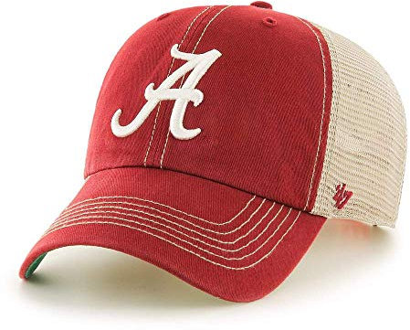 47 NCAA Trawler Primary Logo Team Color Mesh Trucker Clean Up Adjustable Hat Adult One Size Fits All, Alabama Crimson Tide – Rot, Einheitsgröße