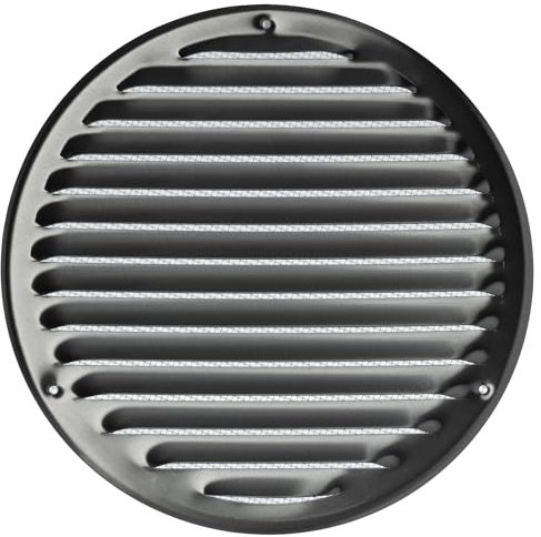 Steinberg14 Grille d'Aération Ronde 200mm - Acier Inoxydable avec Maille de Protection - Grilles de Ventilation - Registre d'évacuation d'air