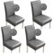 Bestenrose Stuhlhussen 6er/4er PU Leder Stuhlbezug wasserdichte Stretch Esszimmer Stuhlüberzug Stretch Stuhl Husse Universell Stuhlhussen Haus Büro Restaurant (4-Stück, Grau)