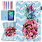 Ausmix Case for iPad Mini 6 /iPad Mini 6th Generation Case with Pencil Holder, Premium PU Leather Folio Stand Cover with Auto Wake/Sleep for 2021 iPad Mini 6th Gen 8.3 inch,Pineapple