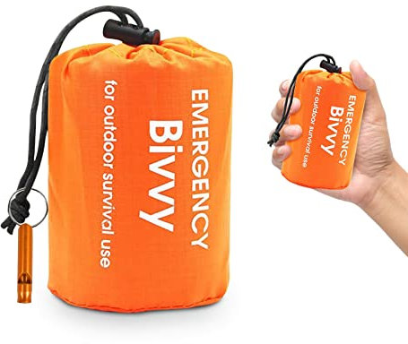 Notfall Schlafsack,Überleben Schlafsack, Survival Biwaksack Erste Hilfe Rettungsdecken Wasserdicht Notfalldecke Warm Tube Zelt Ultraleicht Hitzeabweisend Kälteschutz Rettungszelt für Outdoor