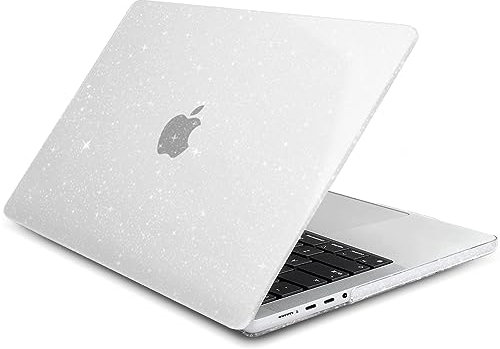 ZYB Hülle für MacBook Pro 14 Zoll 2024 2023 2021 M4 M3 M2 M1 Pro/Max A3112 A3185 A3401 A2992 A2918 A2779 A2442, Ultradünne Hartschale Schutzhülle Case, Glitzer klar