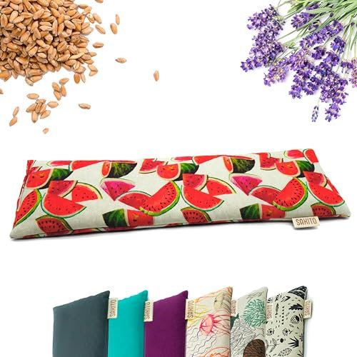 Bouillotte Micro-onde (42x12 cm) - Coussin Chauffant Micro onde - Boillotte Lombaire - Bouillotte Grain de Lin - Bouillotte Seche - Coussin Cervical Noyau de Cerise - Blé et Lavande