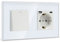 BSEED Lichtschalter mit Steckdose 1 Fach 1 Weg,Wandschalter mit 16A Schuko Steckdose mit USB Anschluss (Max. 2.1A) Typ C Port Weiß, Physische Taste Schalter mit Steckdose- 157mm