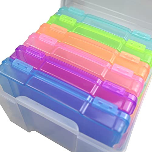 Unibos | Multi-Colored Photo Case | Photo Storage Box & Crafts Organiser | Photo Organizer Cases & Containers | Protects Photos | Keep Precious Memories Safe | Transparent | MEDIUM Box