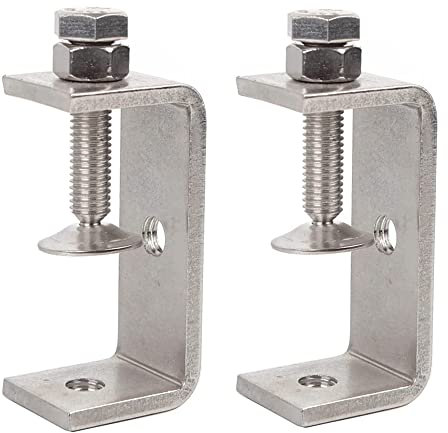 304 Stainless Steel C Clamps, Heavy Duty C Clamps for Metal Working, Woodworking Building Tiger Clamp Adjustable Wide Jaw Opening C Clamp, Silver (65mm/2pcs)
