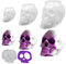 AIFUDA Lot de 3 moules en silicone en forme de tête de mort 3D pour résine époxy