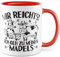 Kühe Tasse mit Spruch lustig Kuh Kaffeetasse Mädels Bäuerin Kaffee-Becher Rinder Kuhstall Tasse Kuhl Witz Tasse Humor Bauernfrau Bauernhof Tierhalter Tiere Landwirtschaft Landwirtin (Weiß/Rot)