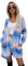 HEYPORK Damen Herbst Winter Warm Bequem Jacke Casual Mode übergangsjacke Mantel Frauen Pullover Regenbogen Mittlere Länge Strickjacke Tasche Gestrickt Jacke(Blau, L)