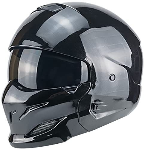 Personalisierter Motorradhelm Jethelm Mit Abnehmbarer Maske Offroad-Helm Für Männer Und Frauen Straßenrennen Motocross ATV-Helm DOT/ECE-Geprüft 1,M(54-56CM)