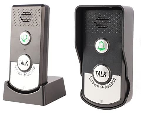 Sonnettes D'interphone sans Fil, Sonnette D'interphone Vocal Longue Distance 3280 Pieds 1000 M Portée 3 Vitesses Son Réglable Intercomunicador Sonnette Vocale, Carillon de Sonnette
