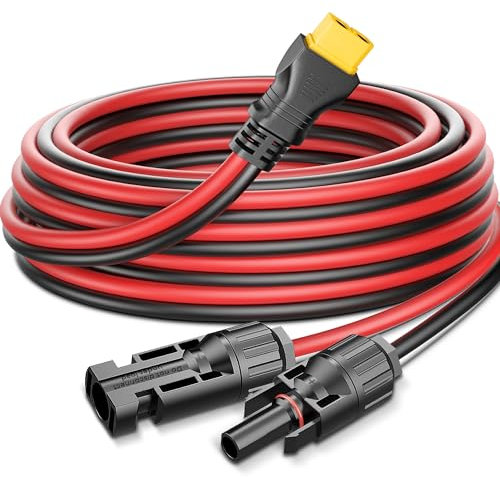 Gonifeto 10AWG Solar auf XT60 Ladekabel (30 cm), Solar auf XT60 Ladeverlängerungskabel für tragbare Kraftwerke, Ecoflow Generator, Solarpanel zu Spritzguss, XT60 Verlängerungskabel