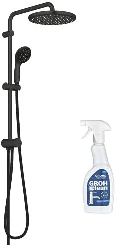 Colonne de douche GROHE Vitalio Start System 250 avec inverseur noir + Nettoyant GrohClean