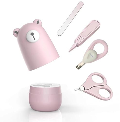 Set de manicura y pedicura para bebés con un bonito estuche. Set de cortaúñas y cepillo para recién nacidos, bebés y niños pequeños.