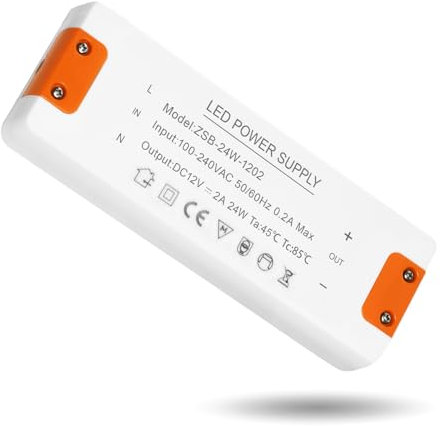 LED Transformator 12V 24W, 2A led netzteil 12v, trafo 230v auf 12v led, led trafo 12v, kein LED-Flimmern, kein Transformator-Rauschen Für MR11 G4 MR16 GU5.3 LED Birnen Lichtstreifen
