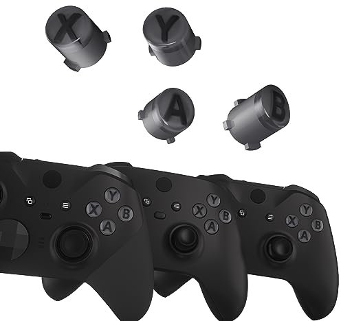 eXtremeRate ABXY Tasten für Xbox Elite Serie 2, Elite Serie 1 Ersatzteile, dreifarbige Aktionstasten für Xbox Serie X/S, für Xbox One S/X Controller, klassisch grau & klar & dunkelgrau