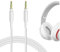 Geekria Audiokabel, kompatibel mit Beats Studio Pro/3/2, Solo 4/3/2/HD, Mixr, Pro Kopfhörerkabel, 3,5 mm auf 3,5 mm Ersatz-Stereo-Kabel (1,2 m, weiß)