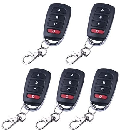 Lot de 5 commutateurs clonés sans fil 433 MHz, télécommande de rechange universelle pour portails de garage, portails et portails - Distance de transmission de 100 à 150 m