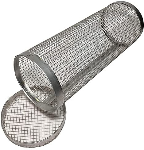Beelooom BBQ-Räuchernetz, Grillzylinder, Edelstahl, Grillrost, Lagerfeuer, Grilleimer, Camping, Picknick, Lagerfeuer, Grilleimer, 30 cm