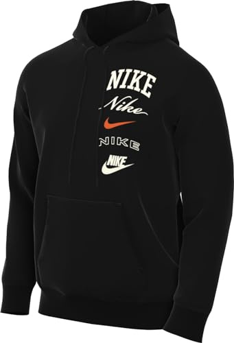 Nike Herren Top M Nk Club Bb Po HDY Stack Gx, Black/Safety Orange, FN2634-010, S