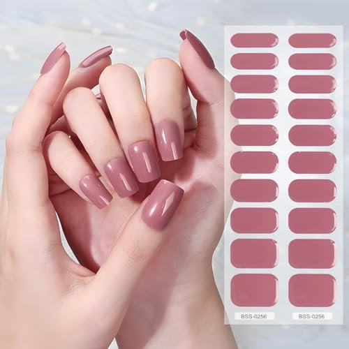 COLOFALLA 20 pcs Nagelfolie UV Härtend Gelnagelfolie UV Pink Rosa Selbstklebend Nail Wraps UV Nagelaufkleber DIY Nagelsticker Nagel Kunst Nagel Dekoration für Frau Damen (A)