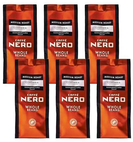 Caffè Nero - Colombia Whole Roasted Coffee Beans (6 x 200g, Colombia)