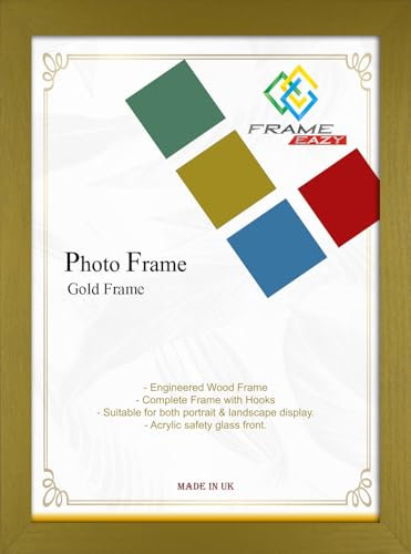 Modern Gold A3 Picture Frame In Multiple Colours & Sizes - Frame With Safe Perspex Front & Wall Mounting - A3 Photo Frame (29.7 x 42.0 cm)