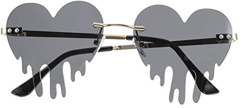 TOGEVAL Tränen Lustige Brille Partybrille Lustige Sonnenbrille Damen Spaßbrille Herz Sonnenbrille Junggesellenabschied Herz Brille Coole Brille Für Teenager Feen Sonnenbrille