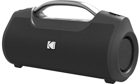 KODAK PWS-2258 - Altavoz inalámbrico portátil de 60 W, Resistente al Agua, IPX6, TWS, batería de 3600 mAh, Ecualizador Personalizable, Banco de energía, Color Negro