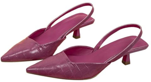 ticticlily Slingback Donna Scarpe Eleganti con Tacco Alto Décolleté a Punta Chiusa B Viola 36 EU