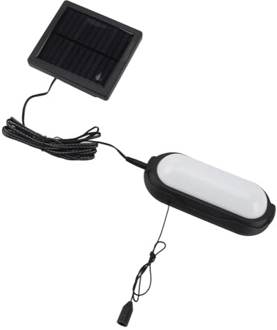 TIKATARER Lampes Solaires d'intérieur, Lampes Solaires pour Parapluie avec Télécommande, Interrupteur à Cordon étanche, Lumière Blanche pour Garages, Tonnelles, Hangars, Terrains de