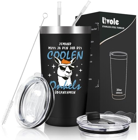 Livole Regali di Natale per Zio, uomini, Zio, Tazza termica da 20 oz Coffee to go