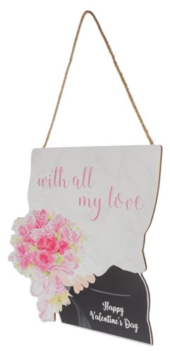 ABOOFAN Herzförmiges Holzschild mit Individuellem Willkommensschild für Die Valentinstagsdekoration