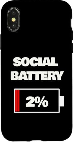 Custodia per iPhone X/XS BATTERIA SOCIALE 2 PERCENTO
