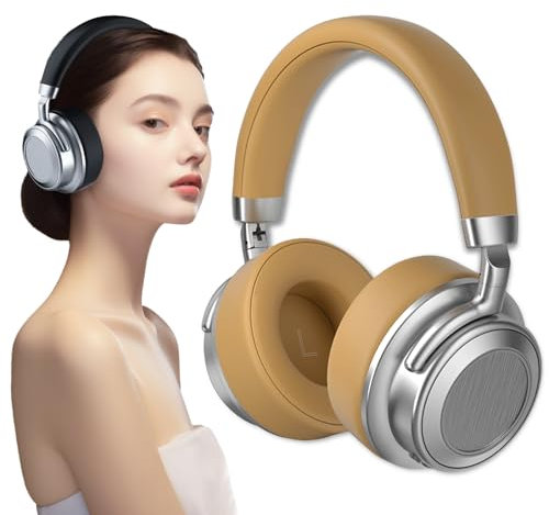 Vintage Metal Over-Ear Bluetooth 5.4 Headphones, Wireless Re-Stereo Earphones with Built-in Microphone and Volume Control, Gaming Headset, Suitable for Adults, Children, PC/Phone/TV/iPad
