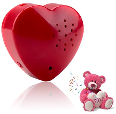 Personalisiertes Sprachmodul für Kuscheltiere, 30s Aufnehmbares Soundmodul für Teddybär, Herzförmiges Sprachmodul für Stofftiere, Sprachaufnahme für Kuscheltier, DIY Geschenke für Kinder