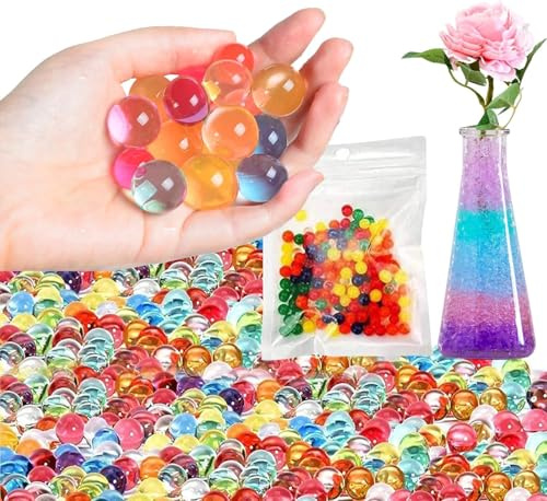 HSYTEK 30000 Stück Wasserperlen für Wasserperlen Vase Deko, Water Beads für Schwimmende Wasser Perlen & Kerze Machen, Hochzeit Centerpiece, Blumenarrangement & Pflanzen