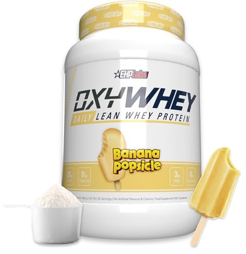 EHP Labs OxyWhey Lean Whey Protein Powder - 25g of Whey Isolate Protein, Meal Replacement Shake, Sugar Free Protein Powder - 27 Serves (Banana Popsicle)