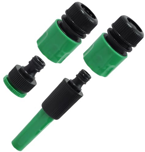 4 Pezzi Set Lancia e raccordi Irrigazione, Connettori Rapidi per Tubo da Giardino 2 in 1 da 1/2 e 3/4, Connettore Rapido Adattatore Tubo Acqua Giardino 1/2 Raccordi per Tubi Collegamento per Rubine